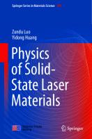 Physics of Solid-State Laser Materials [1 ed.]
 9813296674, 9789813296671