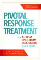 Pivotal response treatment for autism spectrum disorders [Second ed.]
 9781681252964, 1681252961