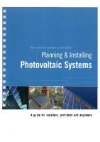 Planning and Installing Photovoltaic Systems: A Guide for Installers, Architects and Engineers  [2nd ed.]
 1844074420, 9781844074426, 9781435616226