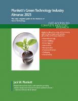Plunkett's Green Technology Industry Almanac 2023: Green Technology Industry Market Research, Statistics, Trends and Leading Companies
 1628316551, 9781628316551