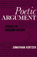 Poetic Argument: Studies in Modern Poetry
 9780773561892