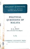 Political questions of Malaya.