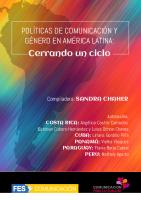 Politicas Publicas De Comunicacion Y Genero En America Latina III