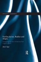 Post-Secularism, Realism and Utopia: Transcendence and Immanence from Hegel to Bloch [1 ed.]
 9780415691802