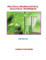 PRACTICAL PHARMACEUTICAL ANALYTICAL TECHNIQUES
 9788193197318, 8193197313