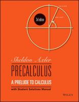 Precalculus: A Prelude to Calculus
 1119330432, 9781119330431