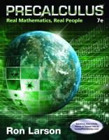 Precalculus : real mathematics, real people [Seventh ed.]
 9781305071704, 1305071700