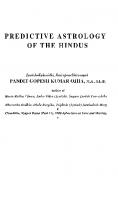 Predictive Astrology of the Hindus [2009 ed.]
 812083416X, 9788120834163