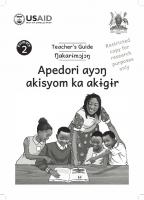 Primary 2 Teacher’s Guide Ŋakarɨmɔjɔŋ. Apedori ayɔŋ akisyom ka akɨgɨr