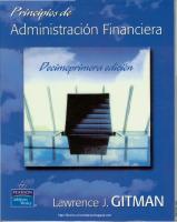 Principios De Administracion Financiera (11ed)
