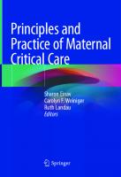 Principles and Practice of Maternal Critical Care
 3030434761, 9783030434762