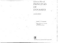 Principles of Dynamics Solutions Manual