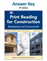 Print Reading for Contruction 8th Edition ANSWER KEY [8 ed.]
 1649259859, 9781649259851