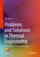 Problems and Solutions in Thermal Engineering: With Multiple-Choice Type Questions
 3031105834, 9783031105838