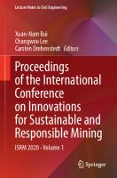 Proceedings of the International Conference on Innovations for Sustainable and Responsible Mining: ISRM 2020 - Volume 1 [1st ed.]
 9783030608385, 9783030608392