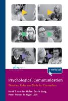 Psychological Communication : Theories, Roles and Skills for Counsellors
 9789460947100, 9789462360525