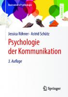 Psychologie der Kommunikation [3. Aufl.]
 9783662613375, 9783662613382