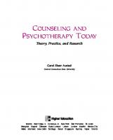 Psychotherapy and counseling today
 9780073112251, 0073112259
