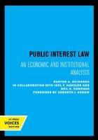 Public Interest Law: An Economic and Institutional Analysis [Reprint 2019 ed.]
 9780520310803