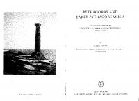 Pythagoras and early Pythagoreanism: An interpretation of neglected evidence on the philosopher Pythagoras