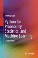 Python for Probability, Statistics, and Machine Learning 2nd Ed.
 3030185443,  9783030185442