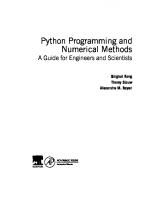 Python Programming and Numerical Methods: A Guide for Engineers and Scientist [1 ed.]
 0128195495, 9780128195499