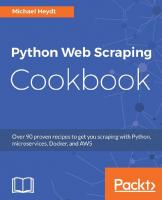 Python Web Scraping Cookbook
 9781787285217, 1787285219