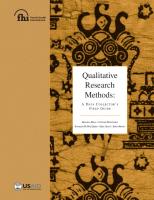 Qualitative research methods: a data collector's field guide
 0939704986, 9780939704989