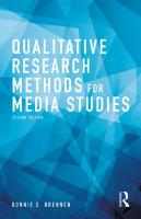 Qualitative Research Methods for Media Studies [2 ed.]
 1138219215, 9781138219212