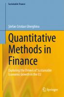 Quantitative Methods in Finance: Exploring the Drivers of Sustainable Economic Growth in the EU (Sustainable Finance)
 3031438639, 9783031438639