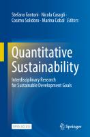 Quantitative Sustainability: Interdisciplinary Research for Sustainable Development Goals
 3031393104, 9783031393105