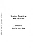 Quantum Computing: Lecture Notes