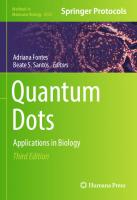 Quantum Dots: Applications in Biology (Methods in Molecular Biology, 2135)
 1071604627, 9781071604625