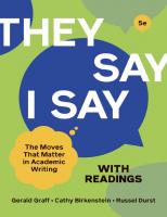 "They Say / I Say" with Readings Fifth Edition [Fifth Edition(With readings)]
 0393538737, 9780393538731