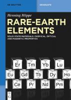 Rare-Earth Elements. Solid State Materials: Chemical, Optical and Magnetic Properties
 9783110680812