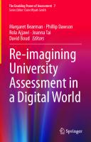 Re-imagining University Assessment in a Digital World [1st ed.]
 9783030419554, 9783030419561