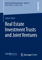 Real Estate Investment Trusts and Joint Ventures [1st ed.]
 9783658319762, 9783658319779