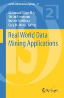 Real World Data Mining Applications
 9783319078113, 9783319078120, 3319078127