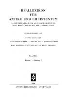 Reallexikon für Antike und Christentum 20 : Kanon I – Kleidung I
 3777204366