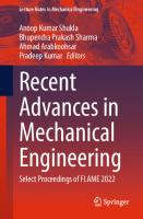 Recent Advances in Mechanical Engineering: Select Proceedings of FLAME 2022
 9819918936, 9789819918935