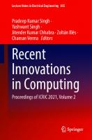 Recent Innovations in Computing: Proceedings of ICRIC 2021, Volume 2 (Lecture Notes in Electrical Engineering, 855) [1st ed. 2022]
 9789811688911, 9789811688928, 9811688915