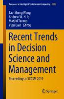 Recent Trends in Decision Science and Management: Proceedings of ICDSM 2019 [1 ed.]
 9811535876, 9789811535871