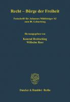 Recht - Bürge der Freiheit: Festschrift für Johannes Mühlsteiger SJ zum 80. Geburtstag [1 ed.]
 9783428522620, 9783428122622
