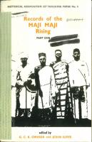 Records of the Maji Maji Rising, Part One