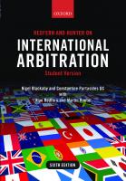Redfern and Hunter on International Arbitration: Student Version
 0198714254, 9780198714255
