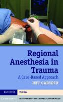 Regional Anesthesia in Trauma: A Case-Based Approach
 9781107602236, 2012020246