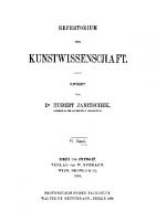 Repertorium für Kunstwissenschaft: Band 6 [Reprint 2018 ed.]
 9783111441795, 9783111075518