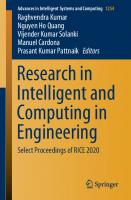 Research in Intelligent and Computing in Engineering: Select Proceedings of RICE 2020
 9811575274, 9789811575273