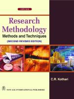Research methodology: methods and techniques [Fourth multi colour edition]
 9789386649225, 9386649225