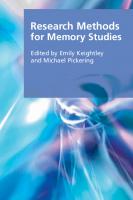 Research Methods for Memory Studies
 9780748645961, 9780748645954, 9780748683475, 9780748683482